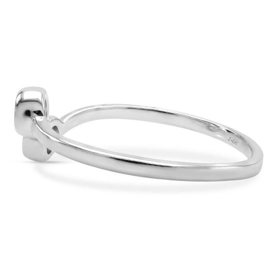 1/5 Carat Lab Created Moissanite Diamond Solitaire Bypass Love Promise Ring in 10K or 14K Solid Gold For Women (0.20 Cttw)