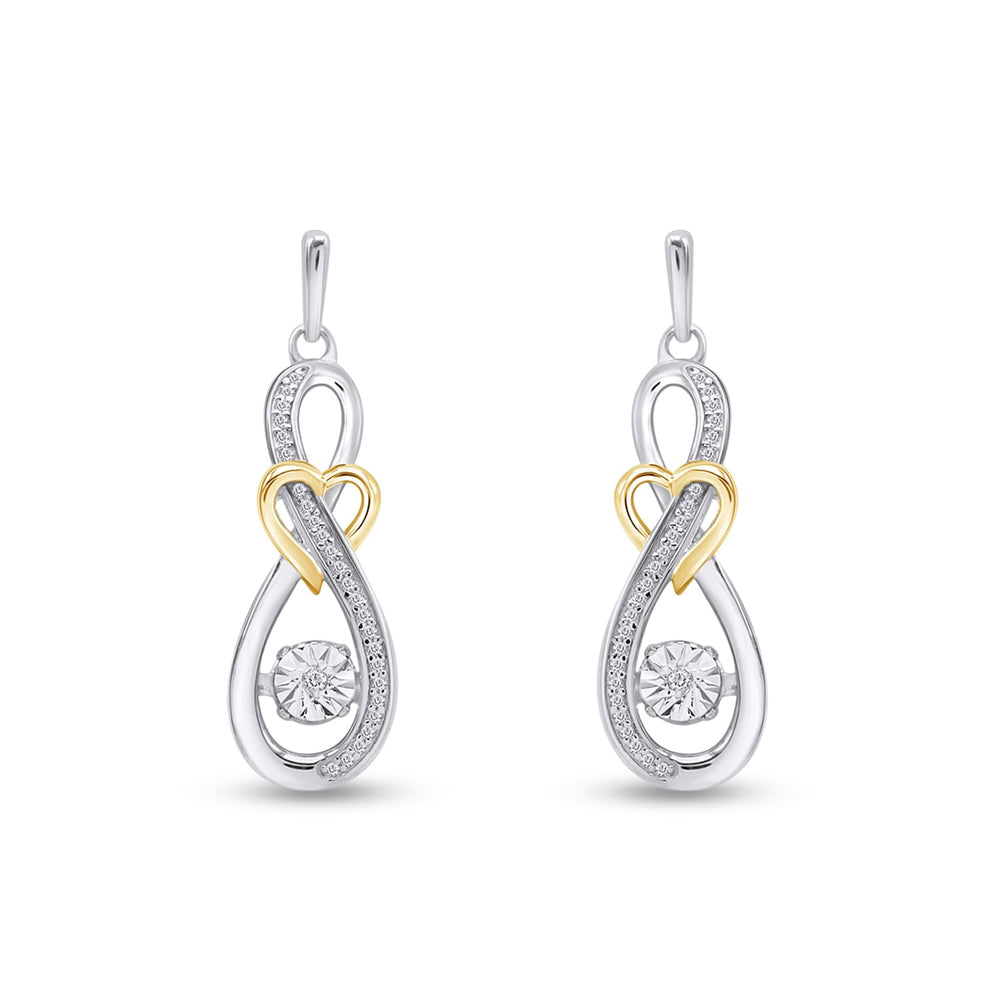 
                      
                        1/5 Carat Dancing Natural Diamond Infinity with Heart Drop Earrings For Women In 925 Sterling Silver
                      
                    