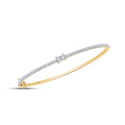 1.65 Cttw Emerald & Round Cut Lab Created Moissanite Diamond Tennis Bangle Bracelet In 925 Sterling Silver