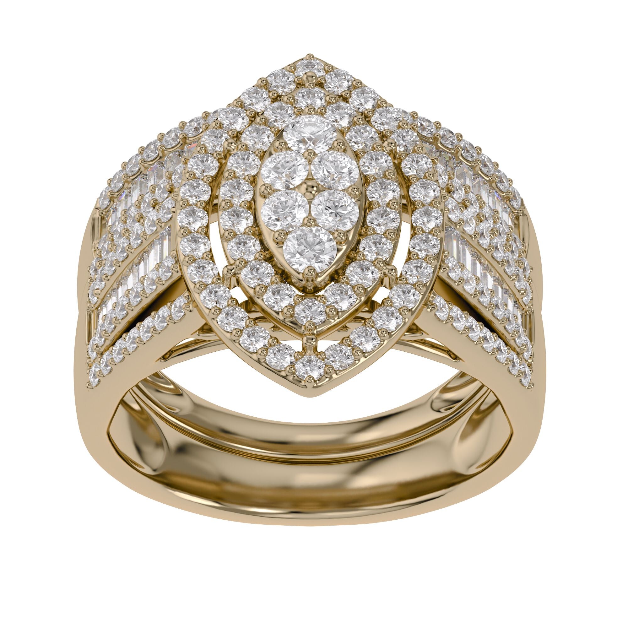 Vintage Style Bridal Set Lab Grown Diamond Ring