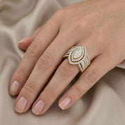 Vintage Style Bridal Set Lab Grown Diamond Ring