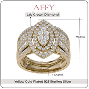 Vintage Style Bridal Set Lab Grown Diamond Ring