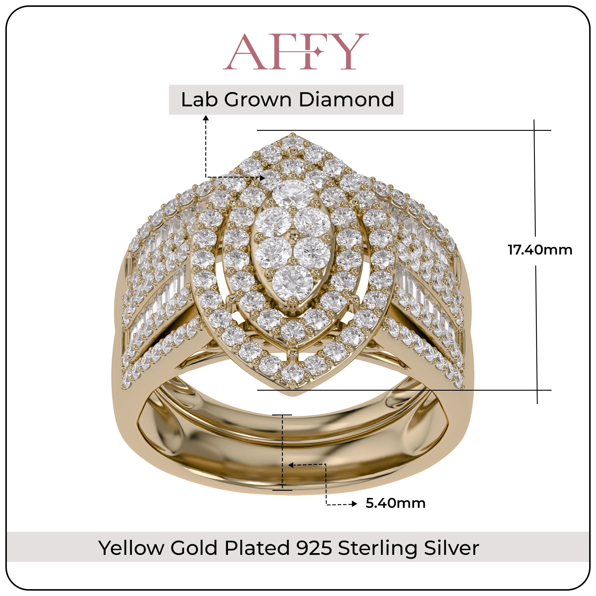 Vintage Style Bridal Set Lab Grown Diamond Ring