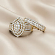 Vintage Style Bridal Set Lab Grown Diamond Ring