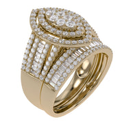 Vintage Style Bridal Set Lab Grown Diamond Ring