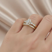 Marquise Cut Bridal Set Lab Grown Diamond Ring