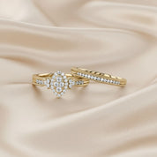 Marquise Cut Bridal Set Lab Grown Diamond Ring