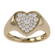 Heart Signet Promise Lab Grown Diamond Ring