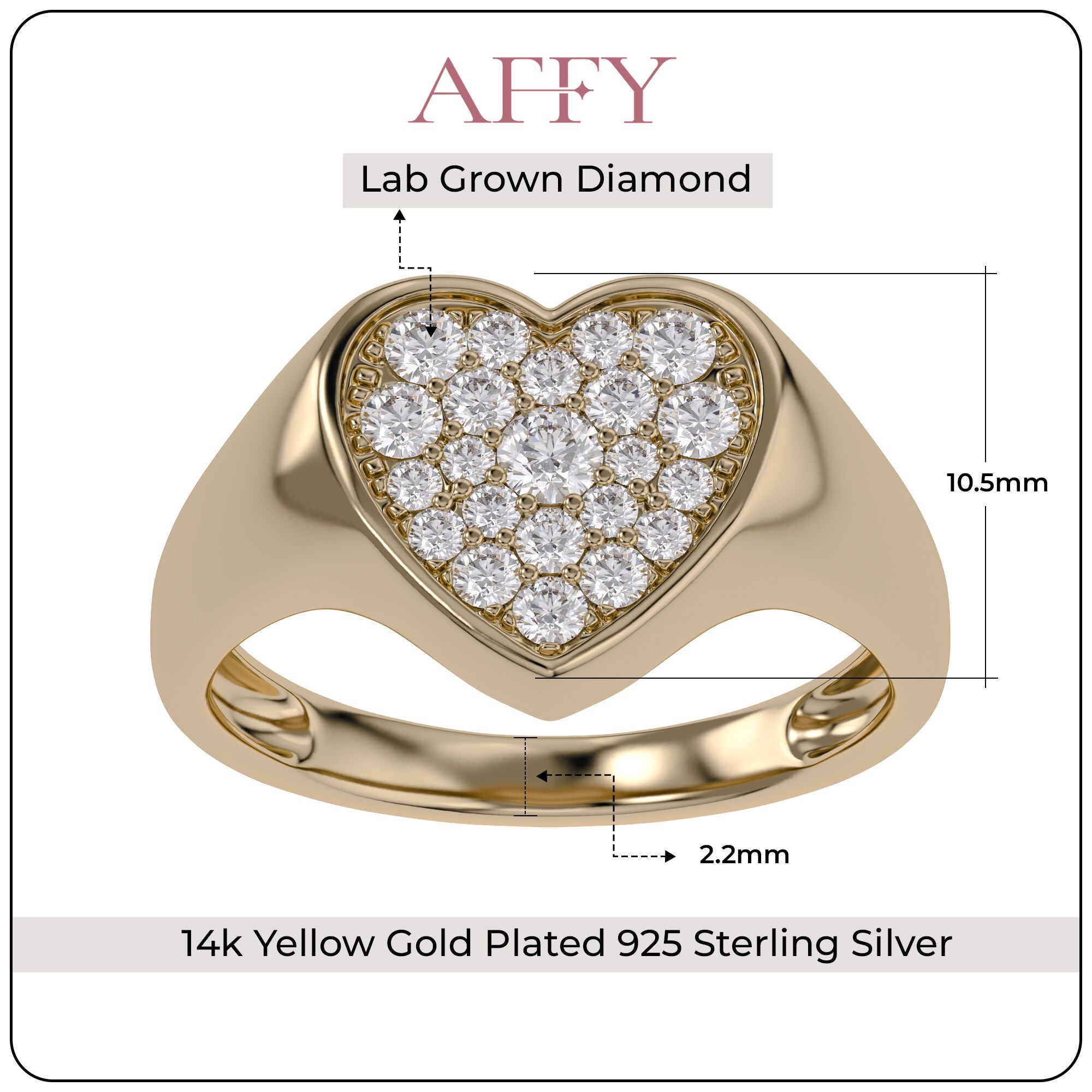 Heart Signet Promise Lab Grown Diamond Ring