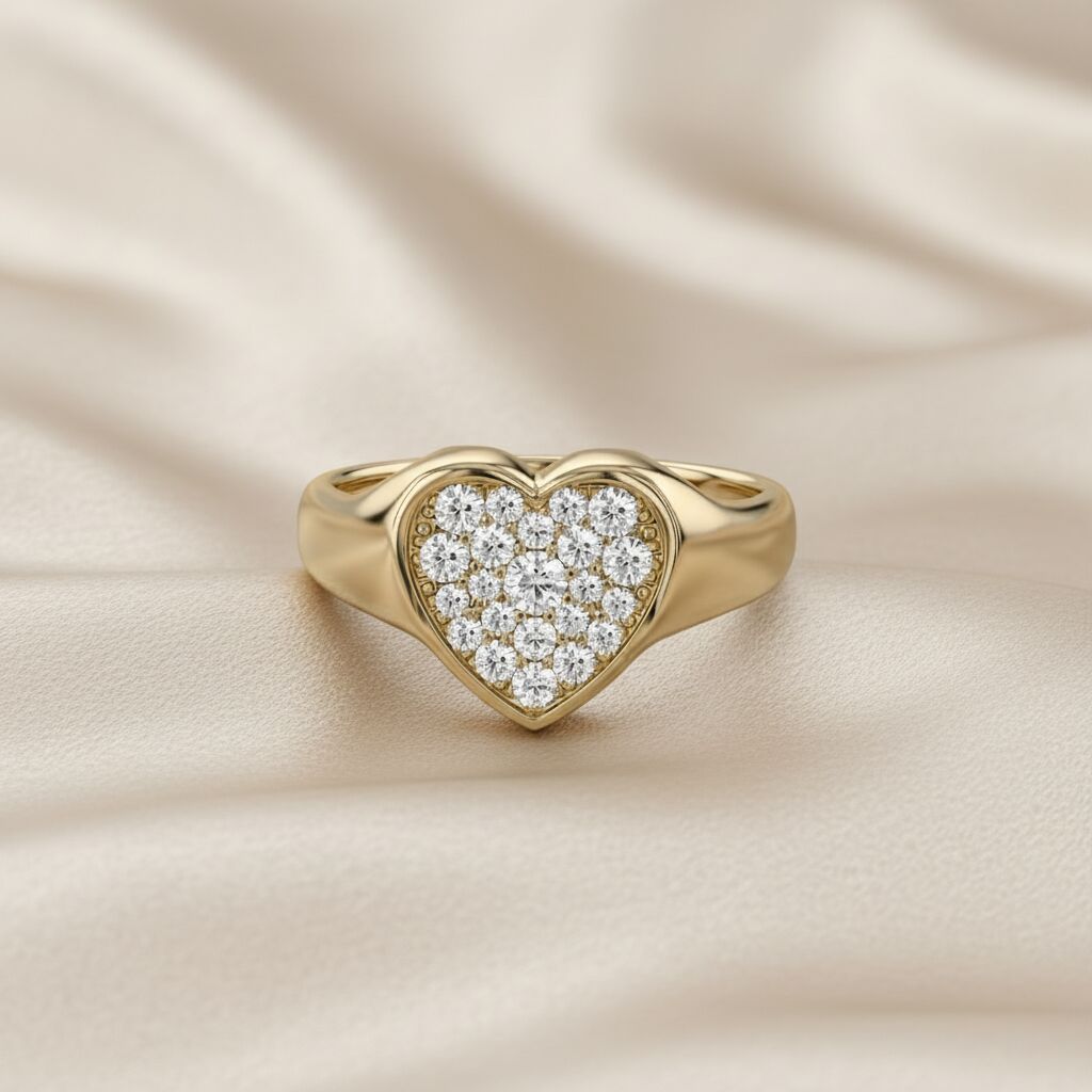 Heart Signet Promise Lab Grown Diamond Ring