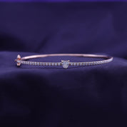 Heart & Round Lab Created Moissanite Tennis Bangle Bracelet