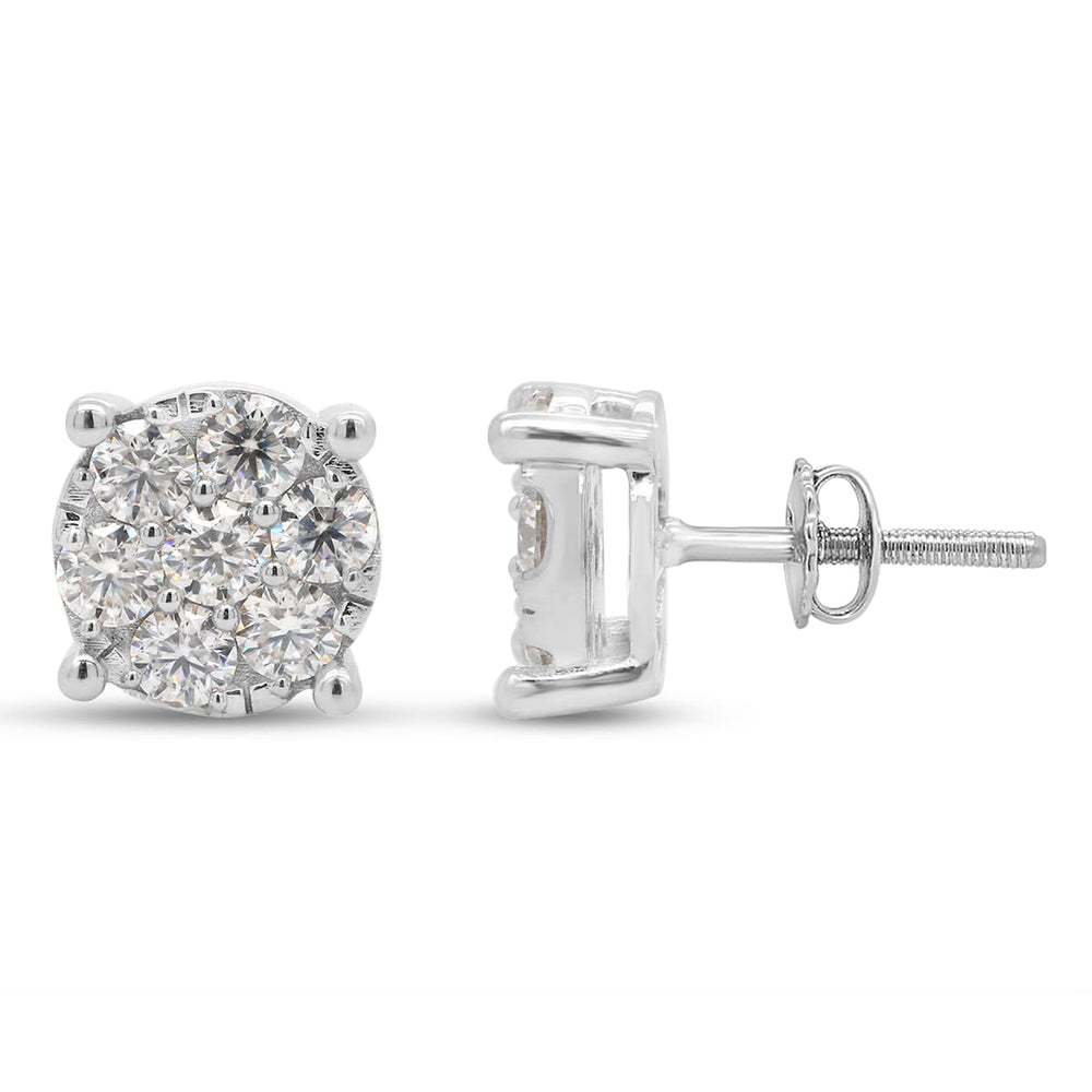 
                      
                        1 1/5 Carat Round Cut Lab Created Moissanite Diamond Cluster Stud Earrings In 10K Or 14K Solid Gold (1.20 Cttw)
                      
                    