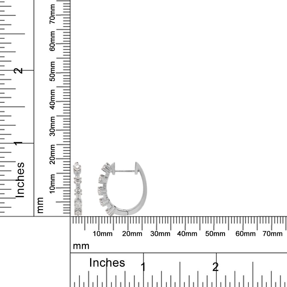 0.50 Carat Round Cut Lab Created Moissanite Diamond Five Stone Hoop Earrings In 925 Sterling Silver Jewelry For Women