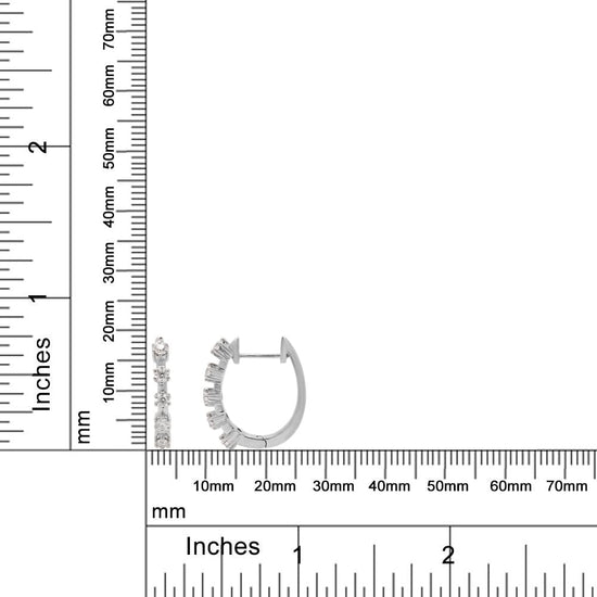 0.50 Carat Round Cut Lab Created Moissanite Diamond Five Stone Hoop Earrings In 925 Sterling Silver Jewelry For Women