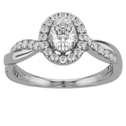 Twisted Halo Promise Lab Grown Diamond Ring