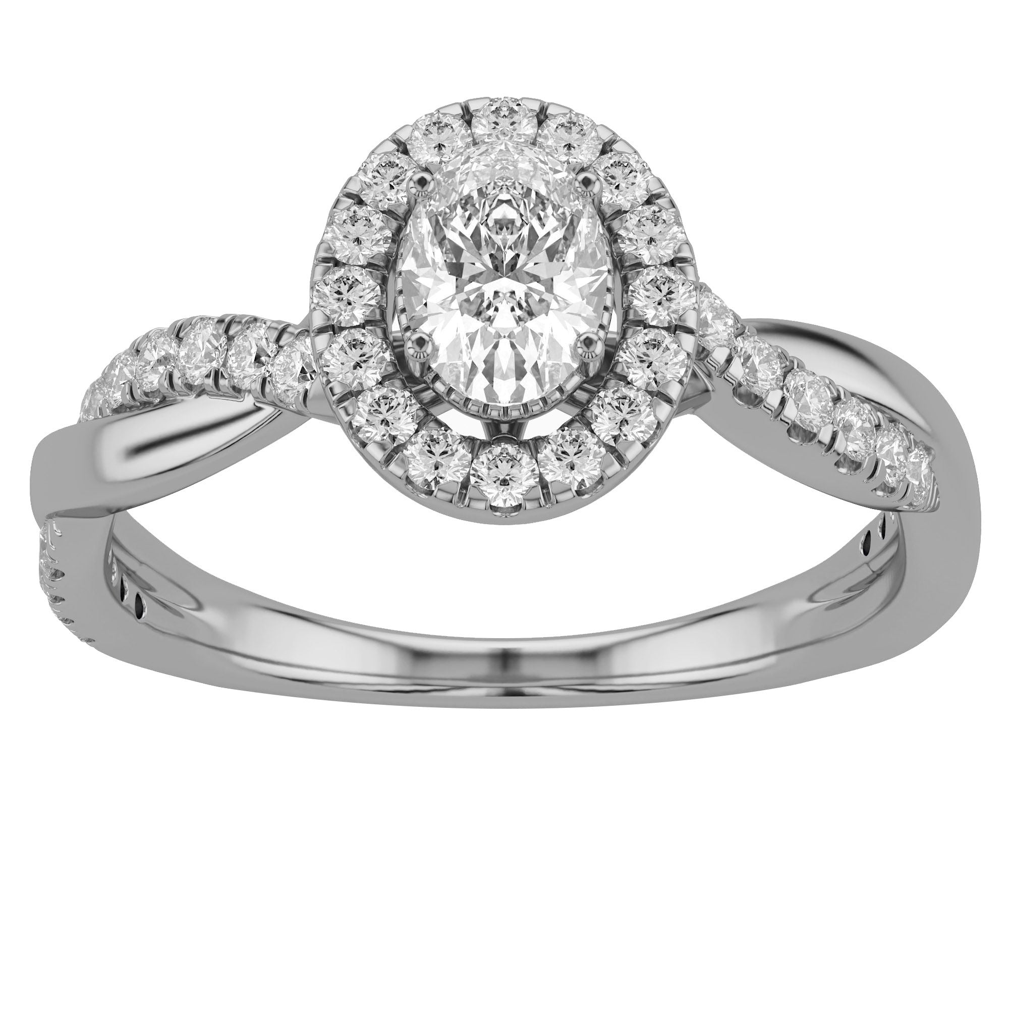 Twisted Halo Promise Lab Grown Diamond Ring