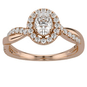 Twisted Halo Promise Lab Grown Diamond Ring