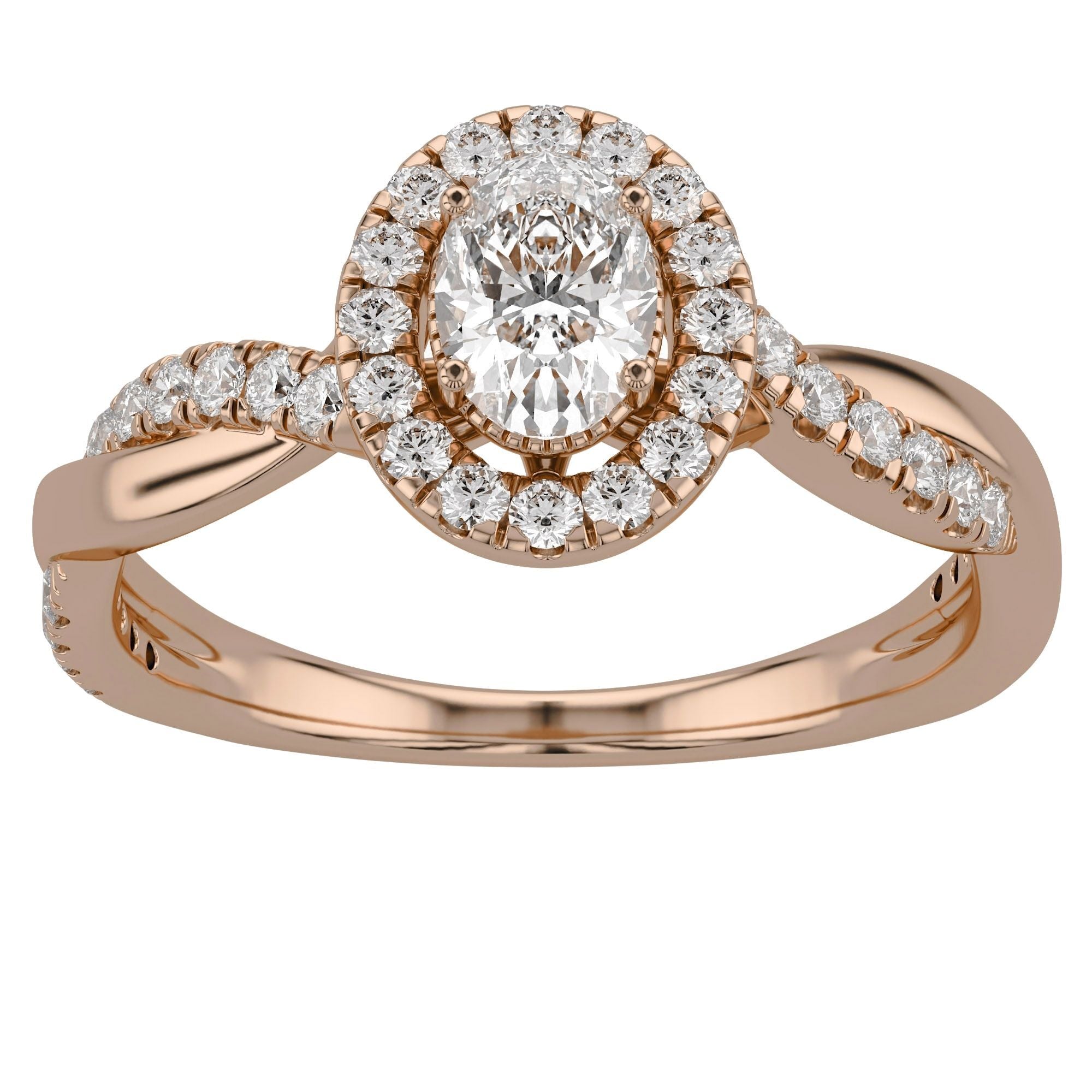 Twisted Halo Promise Lab Grown Diamond Ring