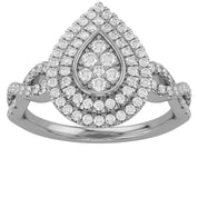 Infinity Teardrop Double Halo Lab Grown Diamond Ring