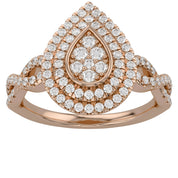 Infinity Teardrop Double Halo Lab Grown Diamond Ring