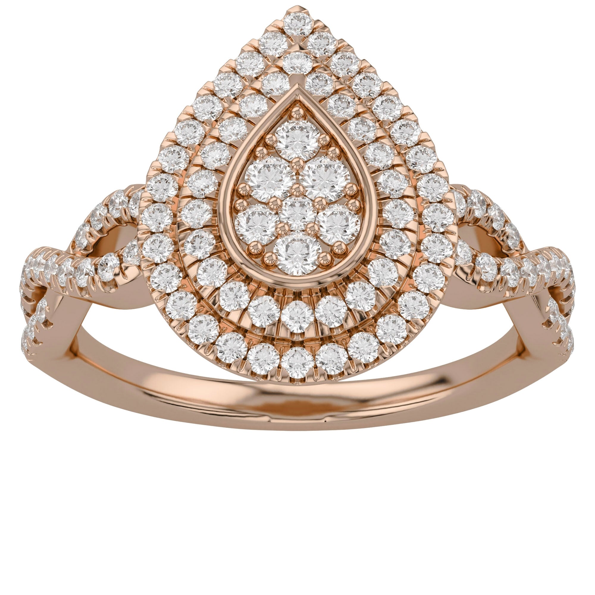 Infinity Teardrop Double Halo Lab Grown Diamond Ring