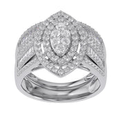 Vintage Style Bridal Set Lab Grown Diamond Ring