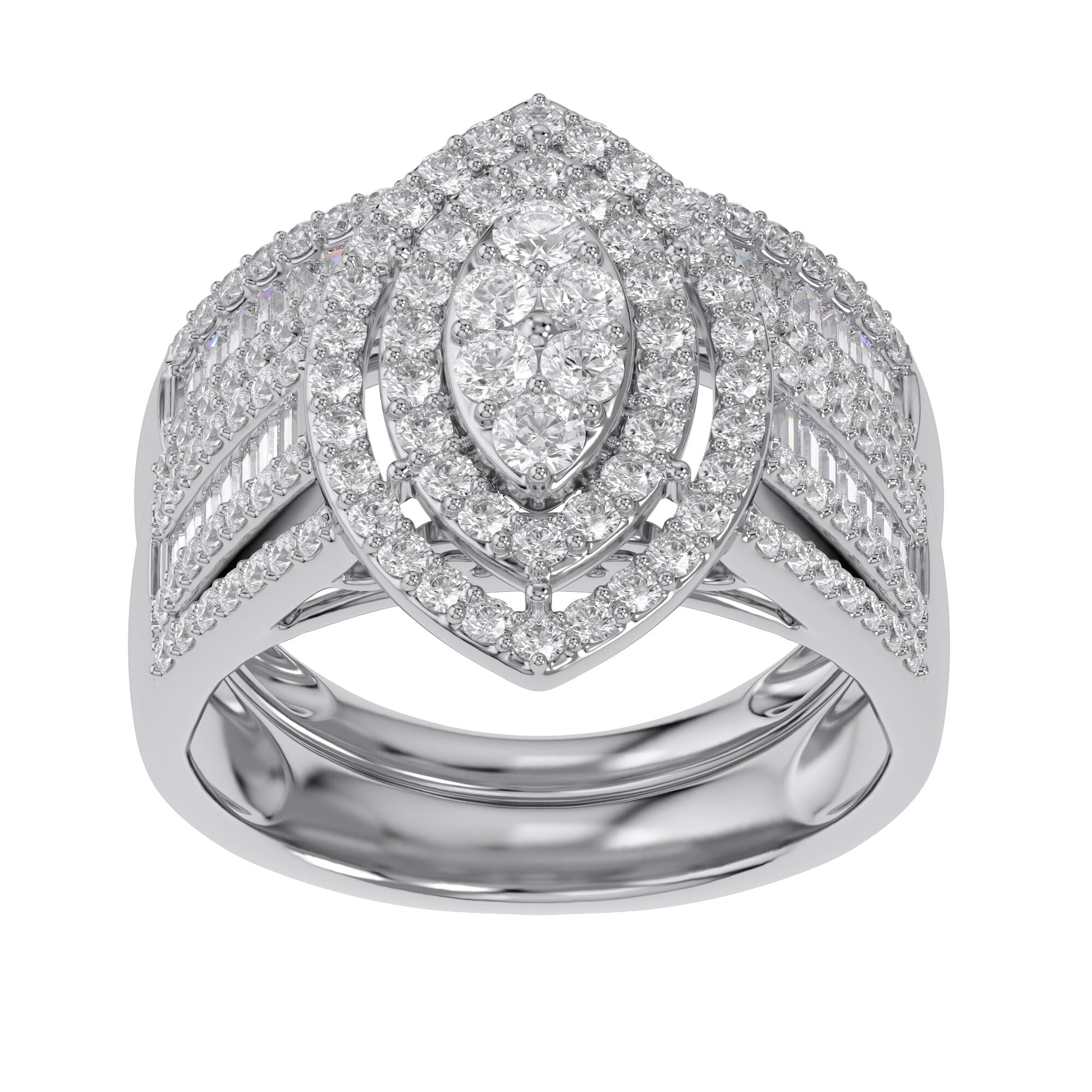Vintage Style Bridal Set Lab Grown Diamond Ring