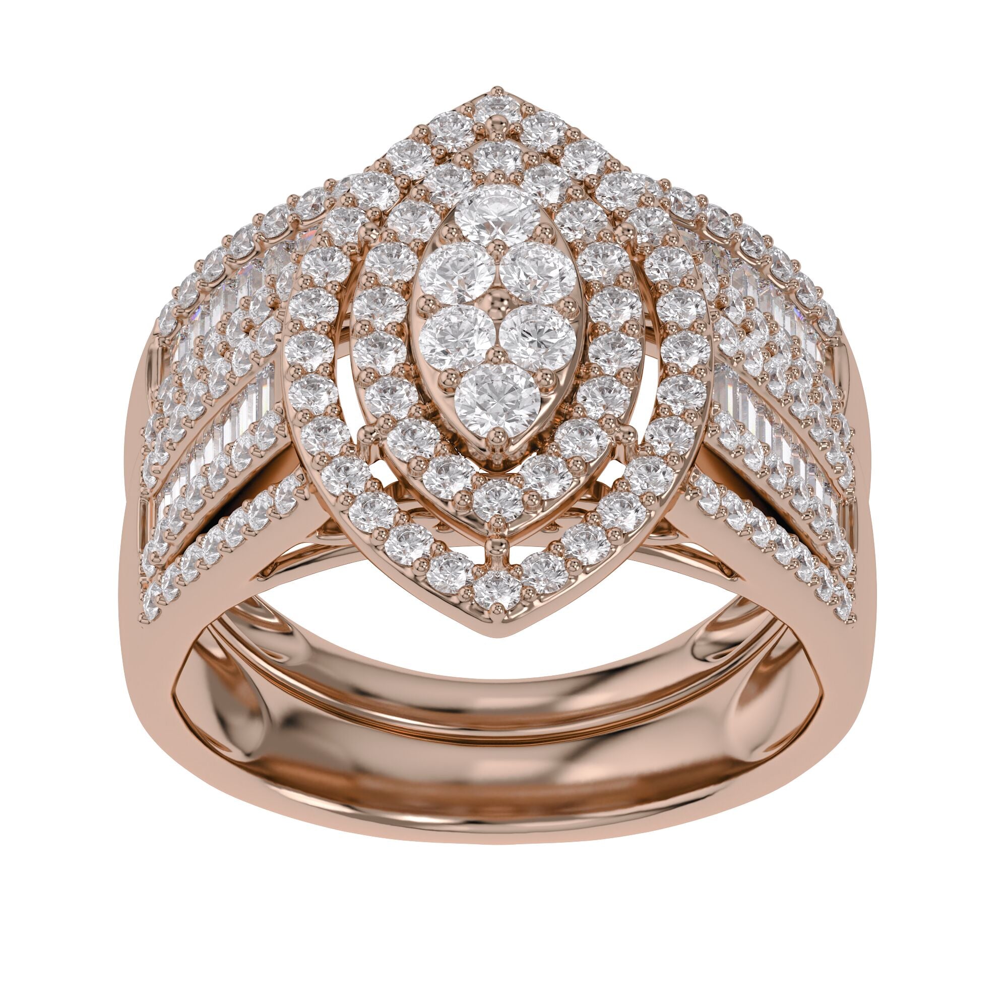 Vintage Style Bridal Set Lab Grown Diamond Ring