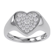 Heart Signet Promise Lab Grown Diamond Ring