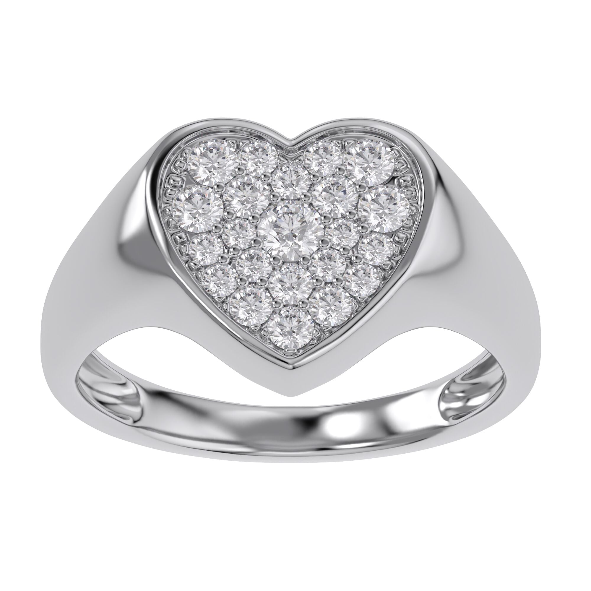 Heart Signet Promise Lab Grown Diamond Ring