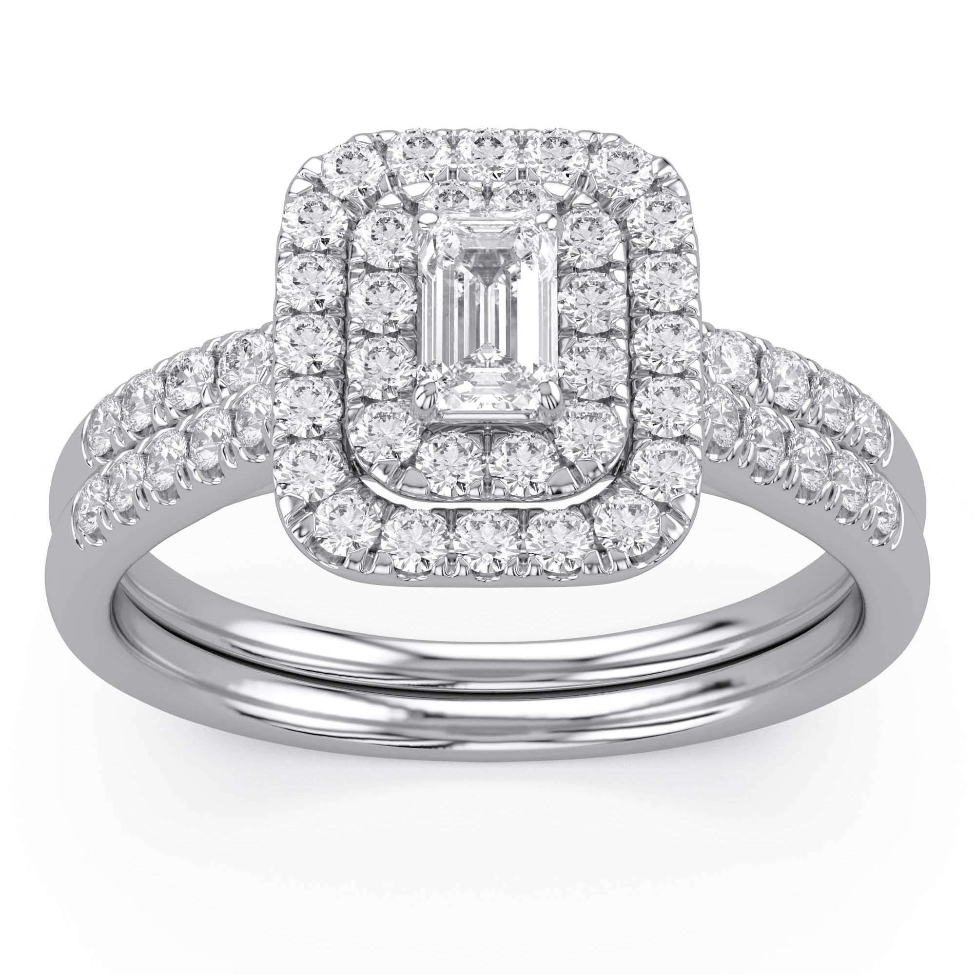Double Halo Bridal Set Lab Grown Diamond Ring
