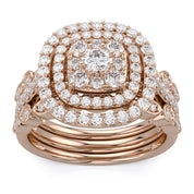 Art Deco Vintage Trio Set Lab Grown Diamond Ring