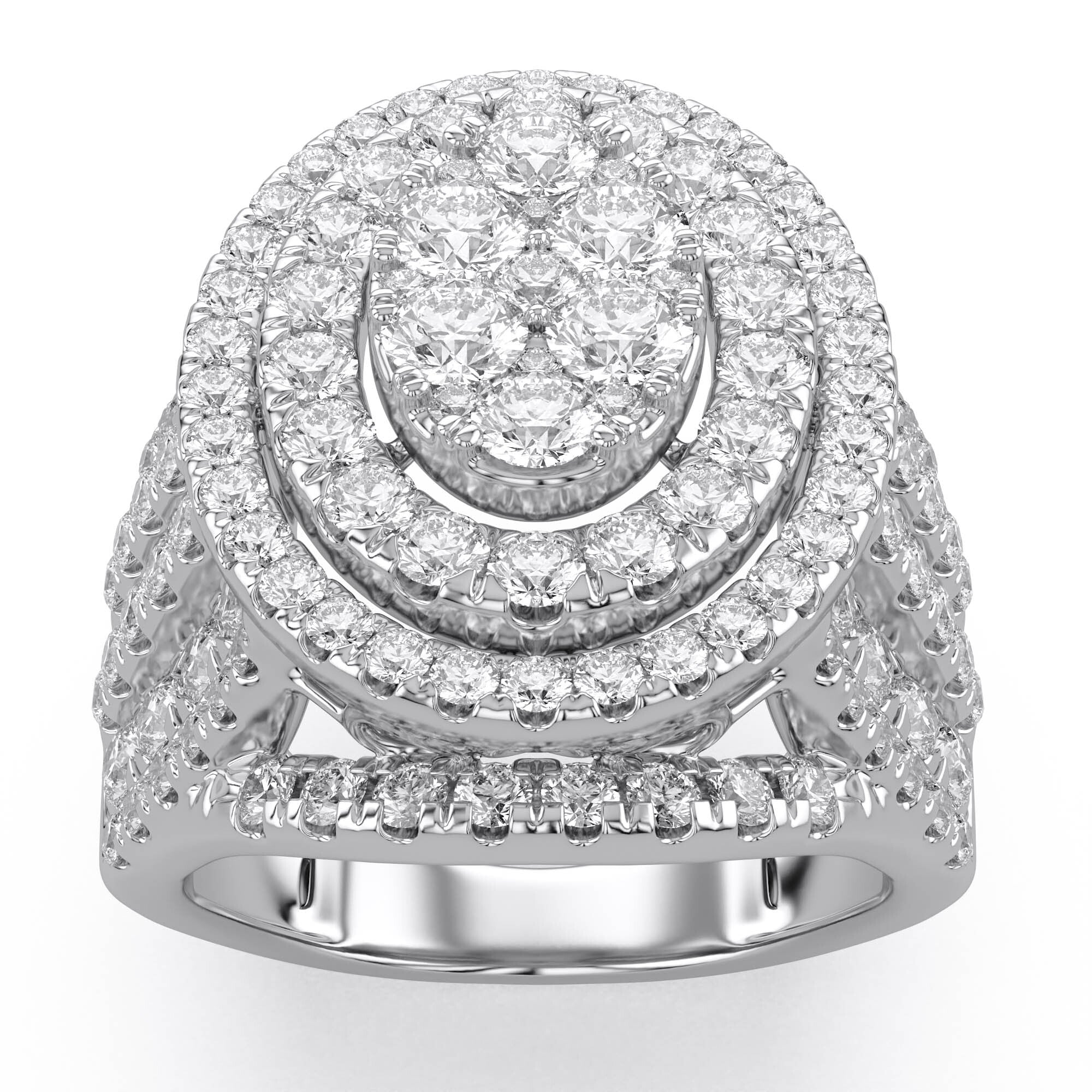Oval Frame Halo Engagement Lab Grown Diamond Ring