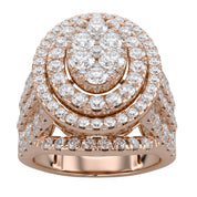 Oval Frame Halo Engagement Lab Grown Diamond Ring