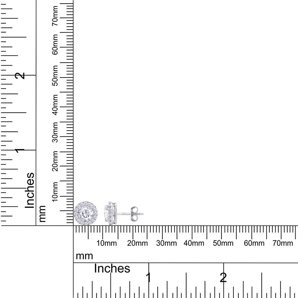
                      
                        1 Carat Center Stone 5MM Round Cut Lab Created Moissanite Diamond Push Back Halo Stud Earrings In 925 Sterling Silver (1 Cttw)
                      
                    