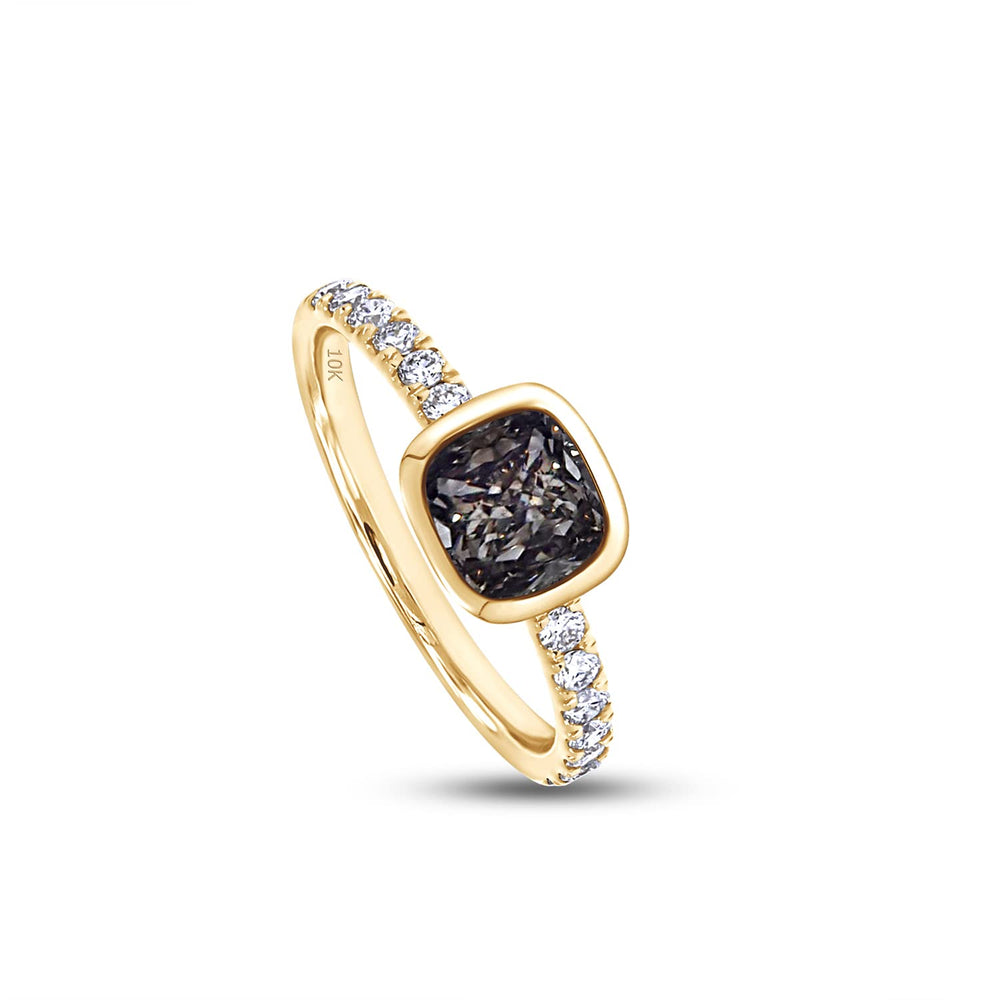 
                      
                        1.15 Ct Black Cushion And 0.30 Ct G Color Round Cut IGI Certified Lab Grown Diamond Eternity Solitaire Engagement Ring In 10K Or 14K Solid Gold
                      
                    