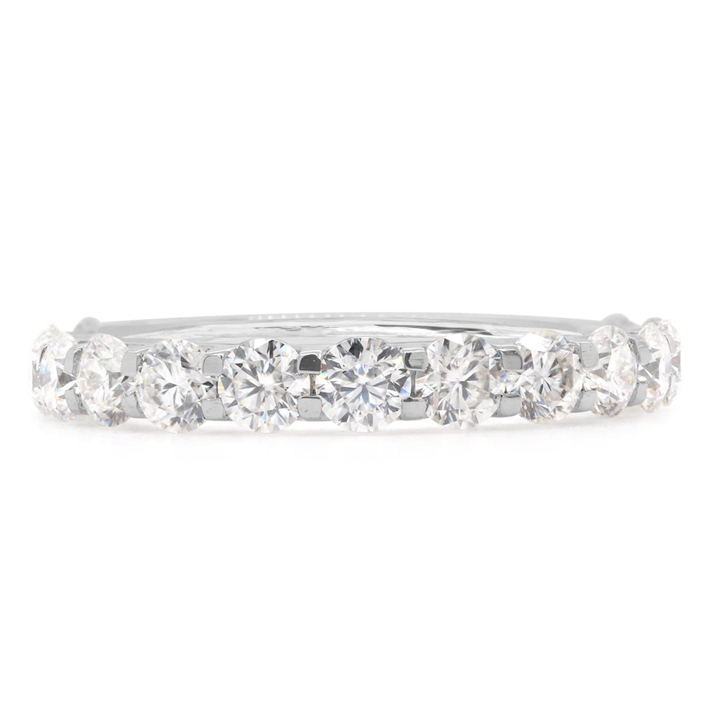 1 1/3 Carat Lab Created Moissanite Diamond Eternity Wedding Band Ring in 10K or 14K Solid Gold For Women (1.33 Cttw)
