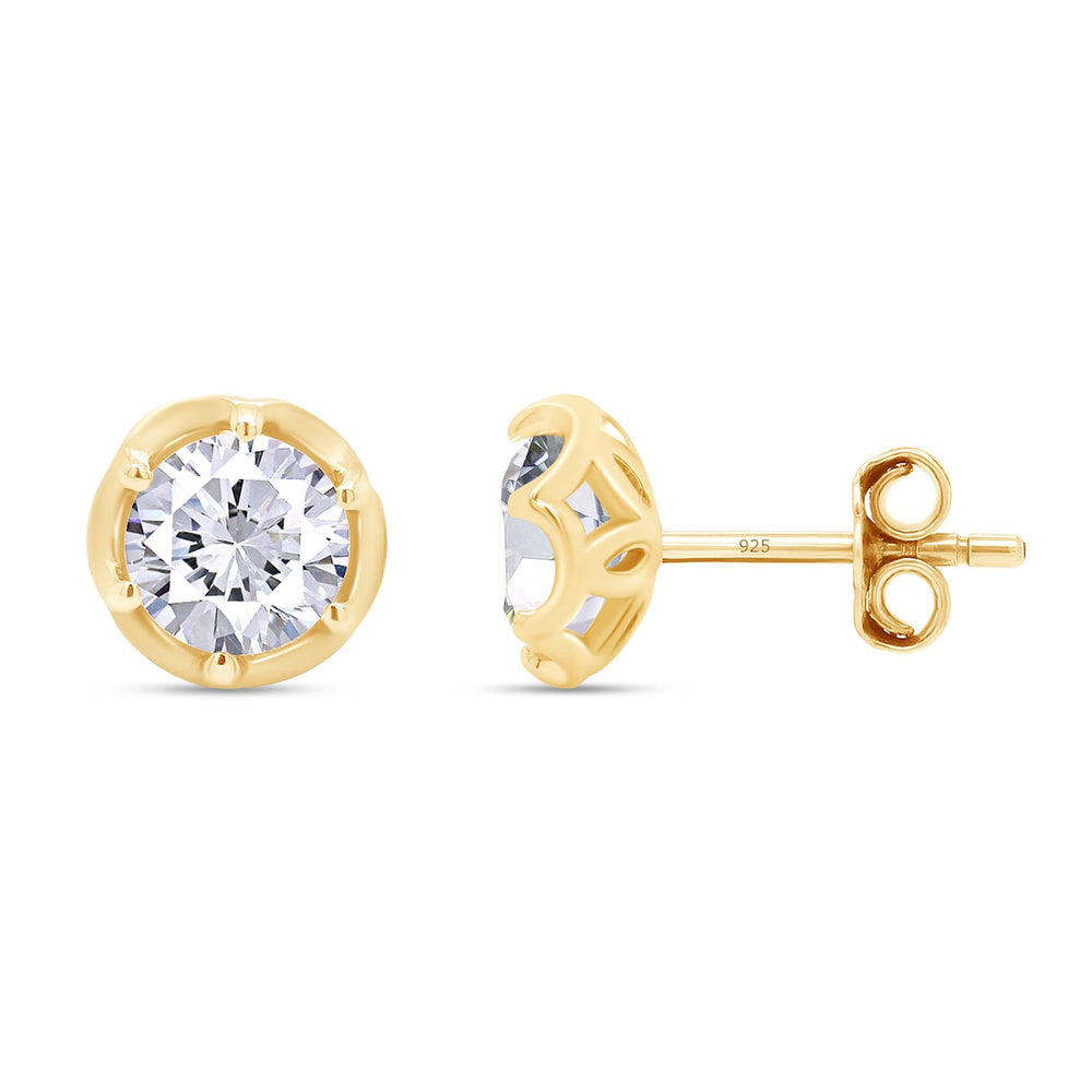 
                      
                        1 1/5 Carat 5.5MM Round Cut Lab Created Moissanite Diamond Push Back Stud Earrings In 925 Sterling Silver (1.20 Cttw)
                      
                    