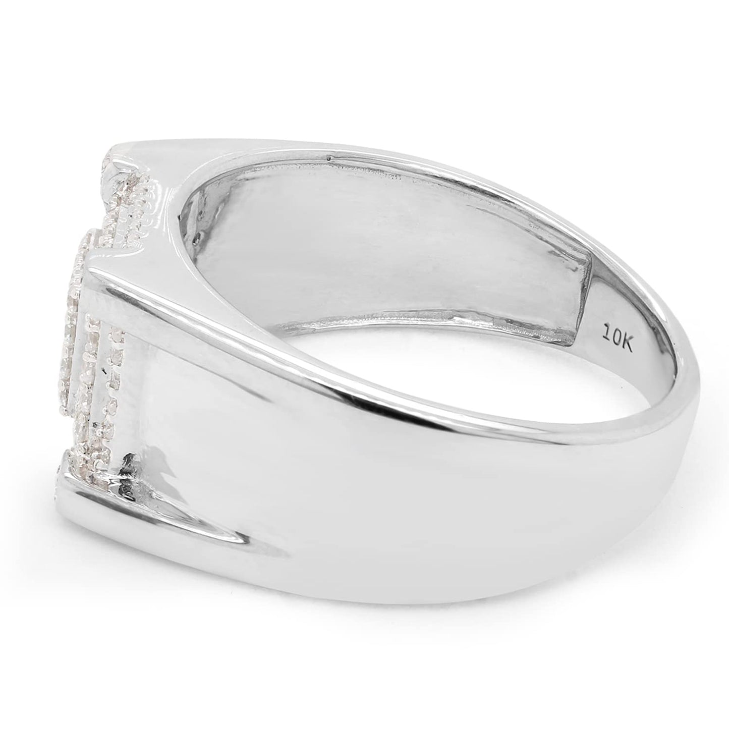 1/2 Carat Round Cut Lab Created Moissanite Diamond Wedding Band Ring for Men in 10K Or 14K Solid Gold (0.50 Cttw)