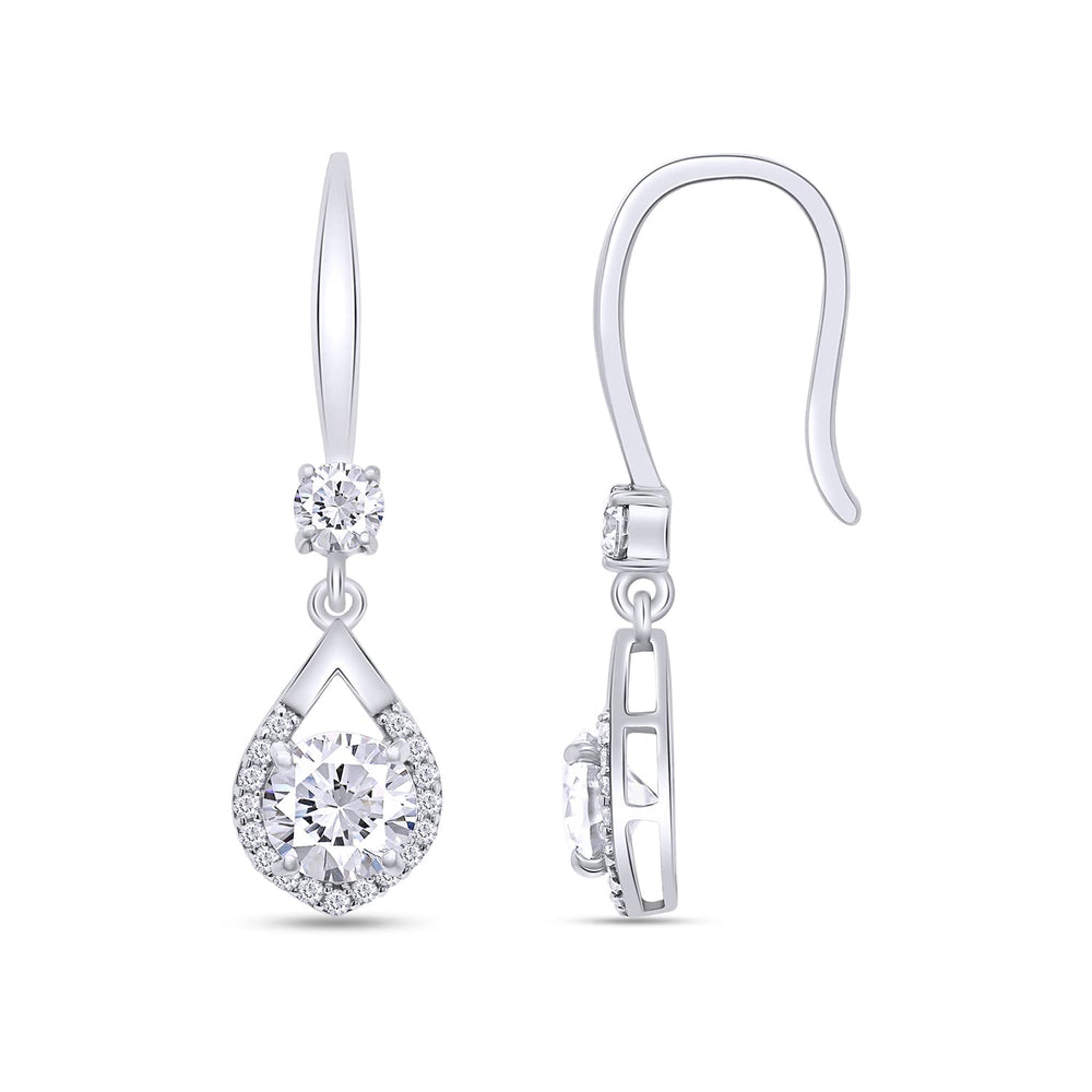 
                      
                        2 Carat Center Stone 6MM Lab Created Moissanite Diamond Fish Hook Tear Drop Earrings In 925 Sterling Silver (2 Cttw)
                      
                    