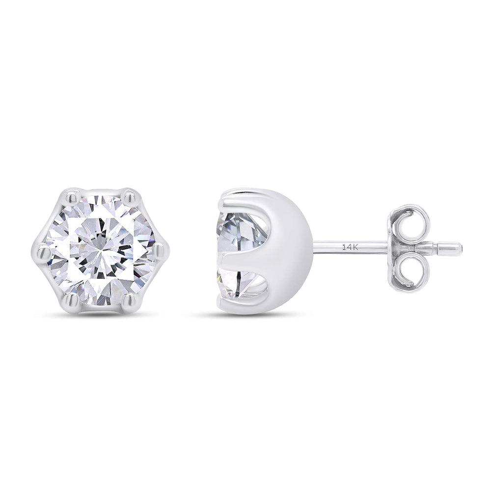 
                      
                        2 Carat Round Cut Lab Created Moissanite Diamond Push Back Stud Earrings In 925 Sterling Silver (2 Cttw)
                      
                    