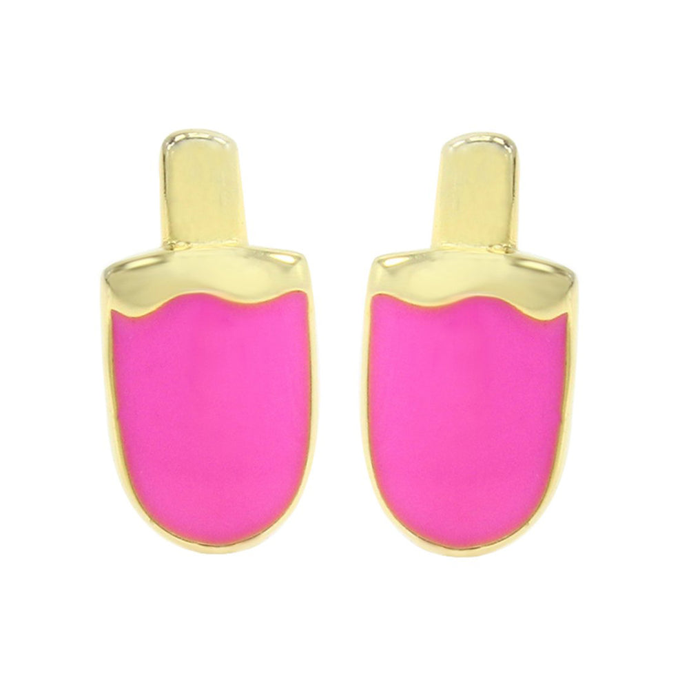 
                      
                        Jewelry Candy Ice Cream Pink Enamel Stud Earrings In 925 Over Sterling Silver
                      
                    