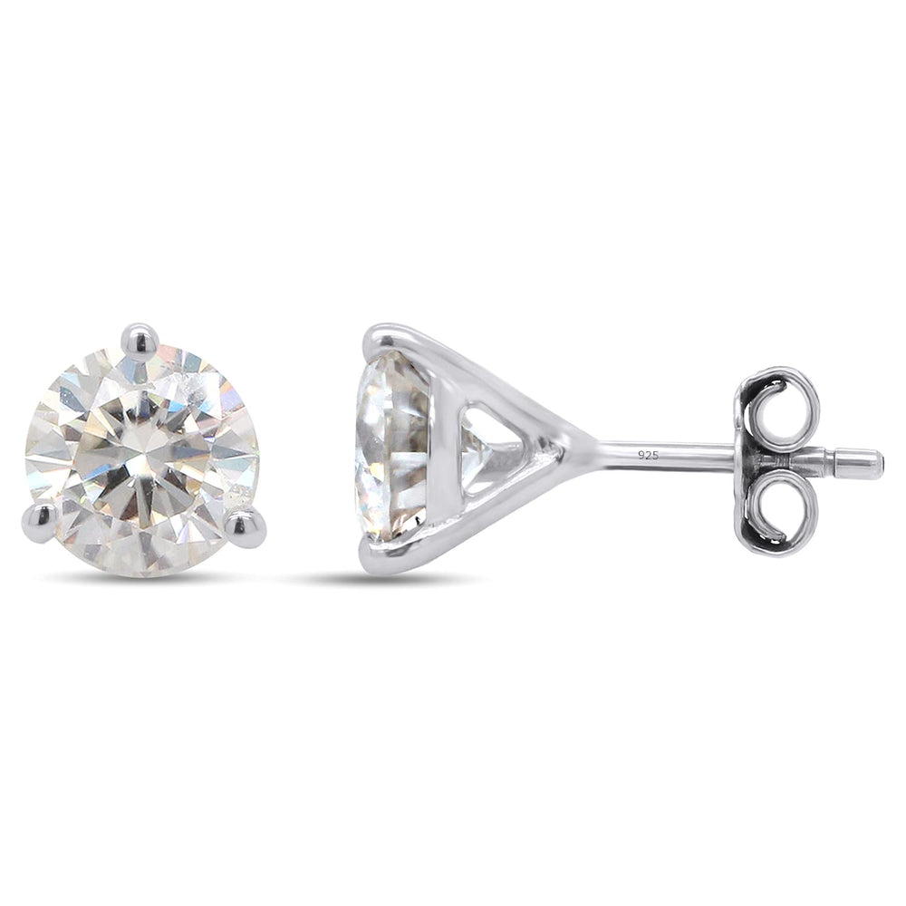 
                      
                        1 4/5 ct.t.w Center 6MM Round Lab Created Moissanite Diamond Push Back Solitaire Stud Earrings In 925 Sterling Silver (1.80 Cttw)
                      
                    