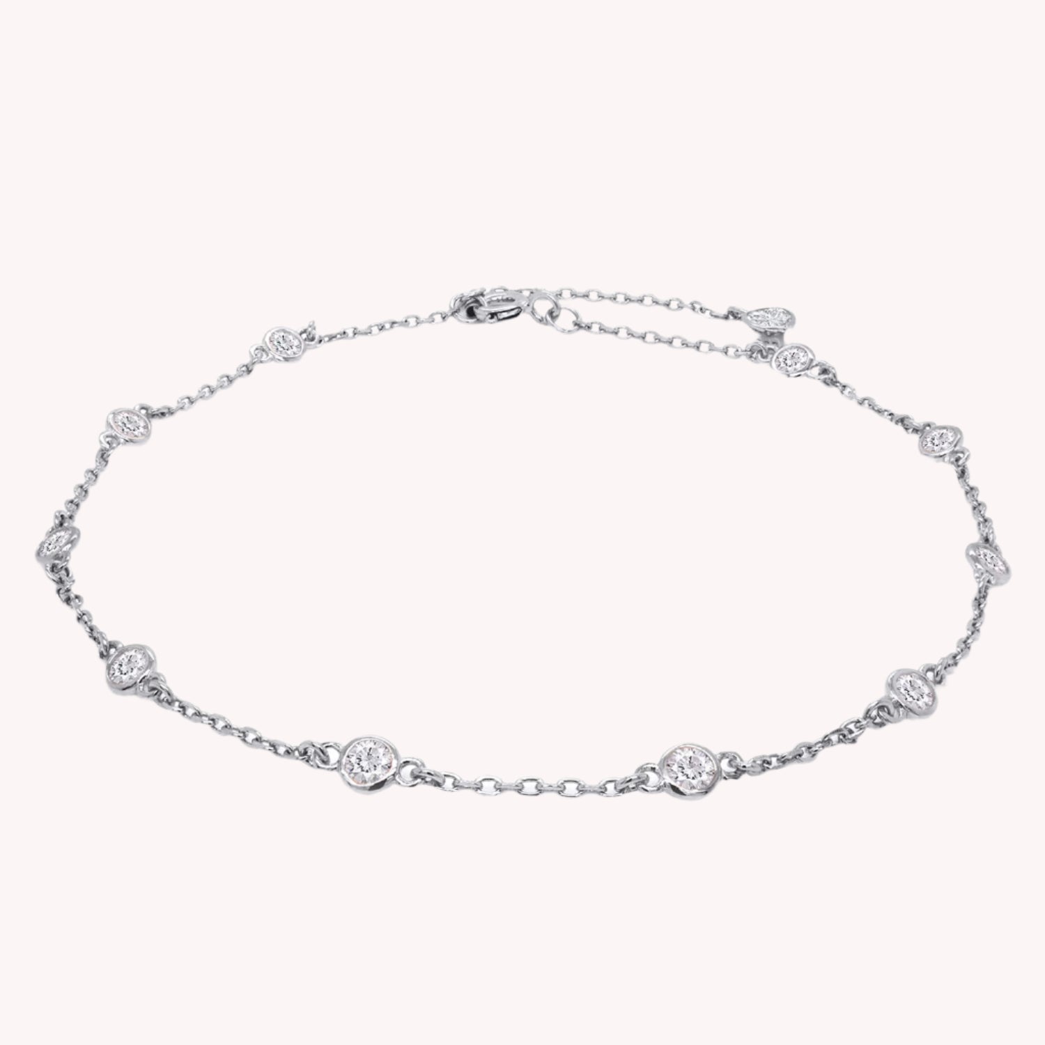 Station Anklet Moissanite Diamond