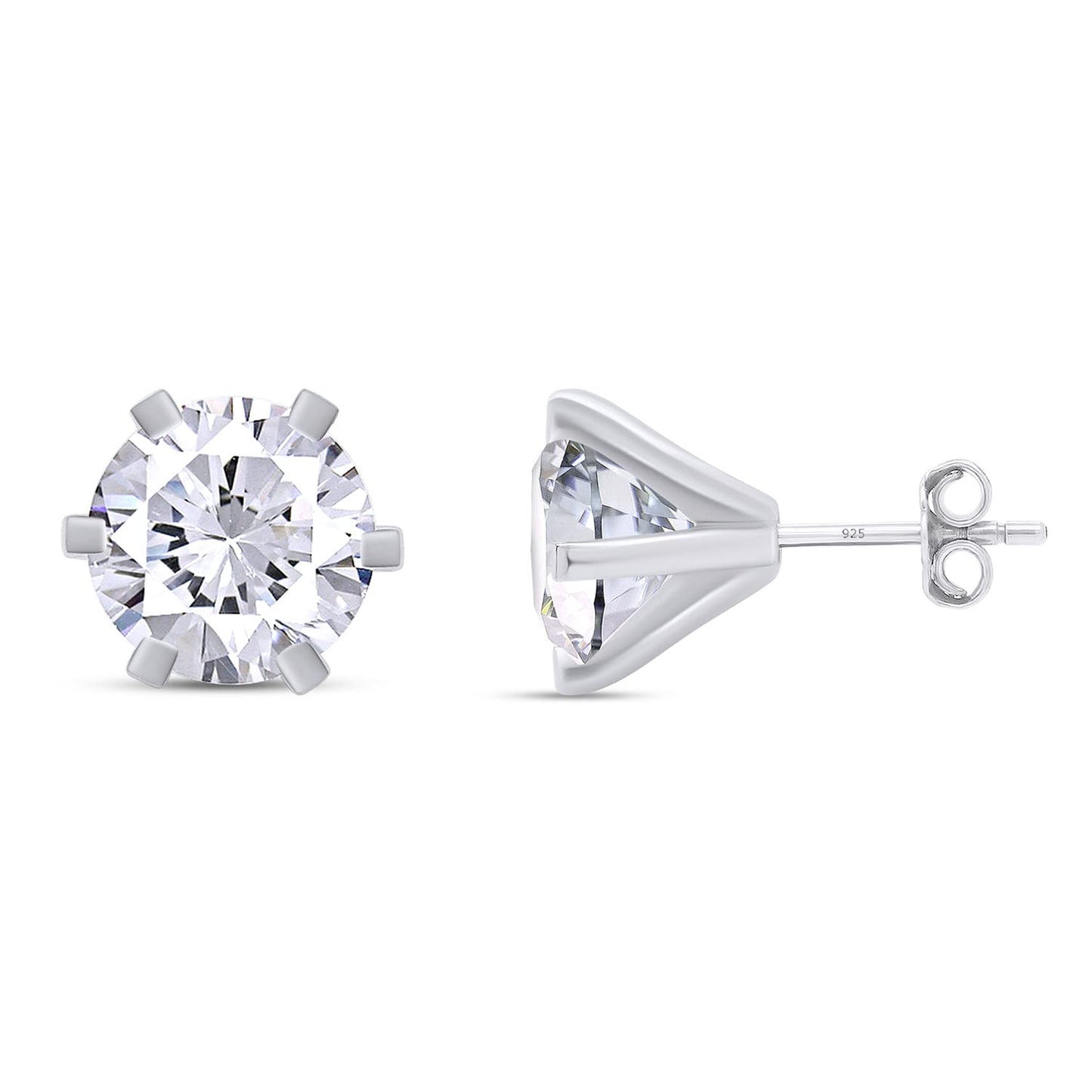 Load image into Gallery viewer, 4 Carat Lab Created Moissanite Diamond Solitaire Stud Earrings In 925 Sterling Silver For Men Women
