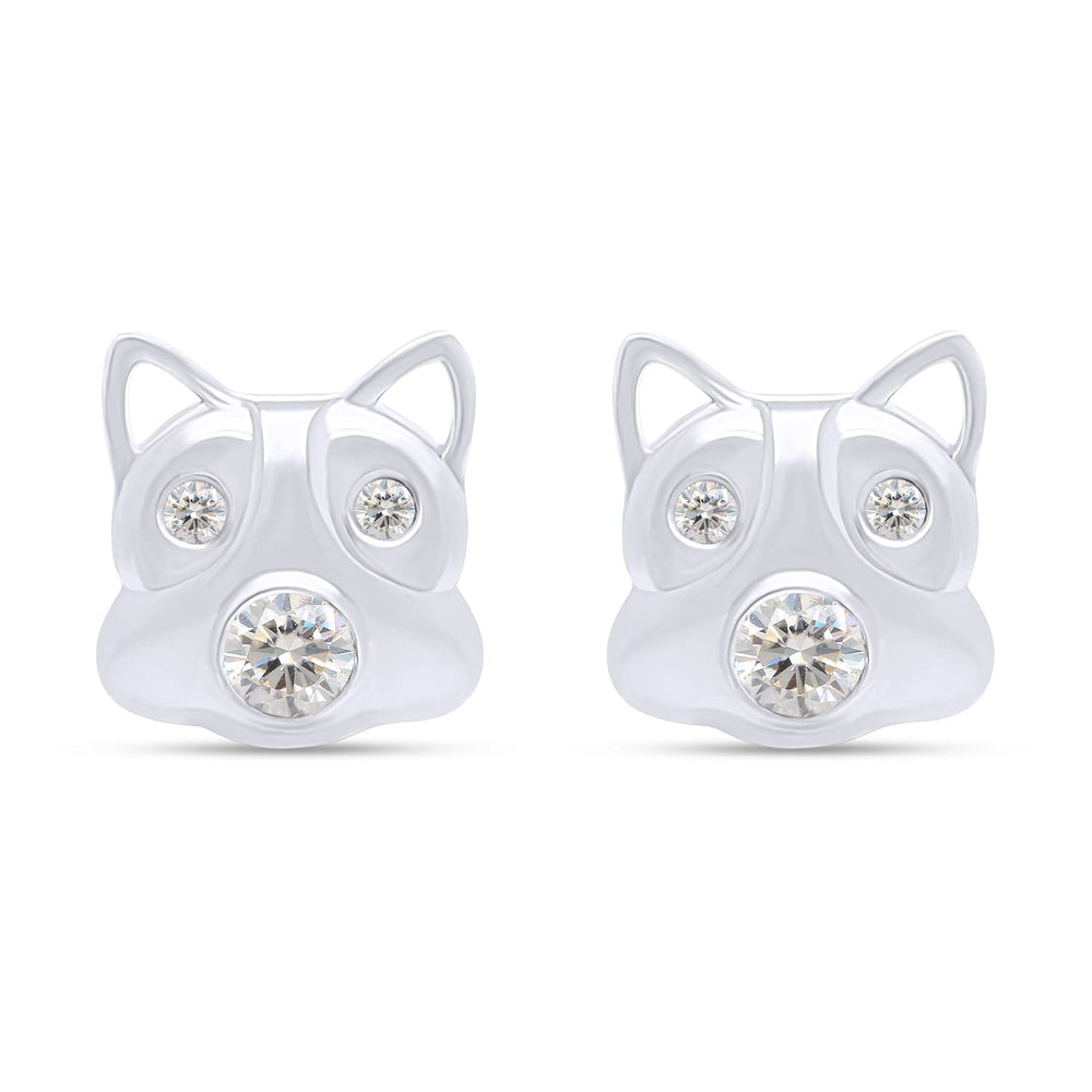 
                      
                        1/5 Carat Round Cut Lab Created Moissanite Diamond Push Back Pig Face Stud Earrings In 925 Sterling Silver With 10k Gold Post (0.20 Cttw)
                      
                    