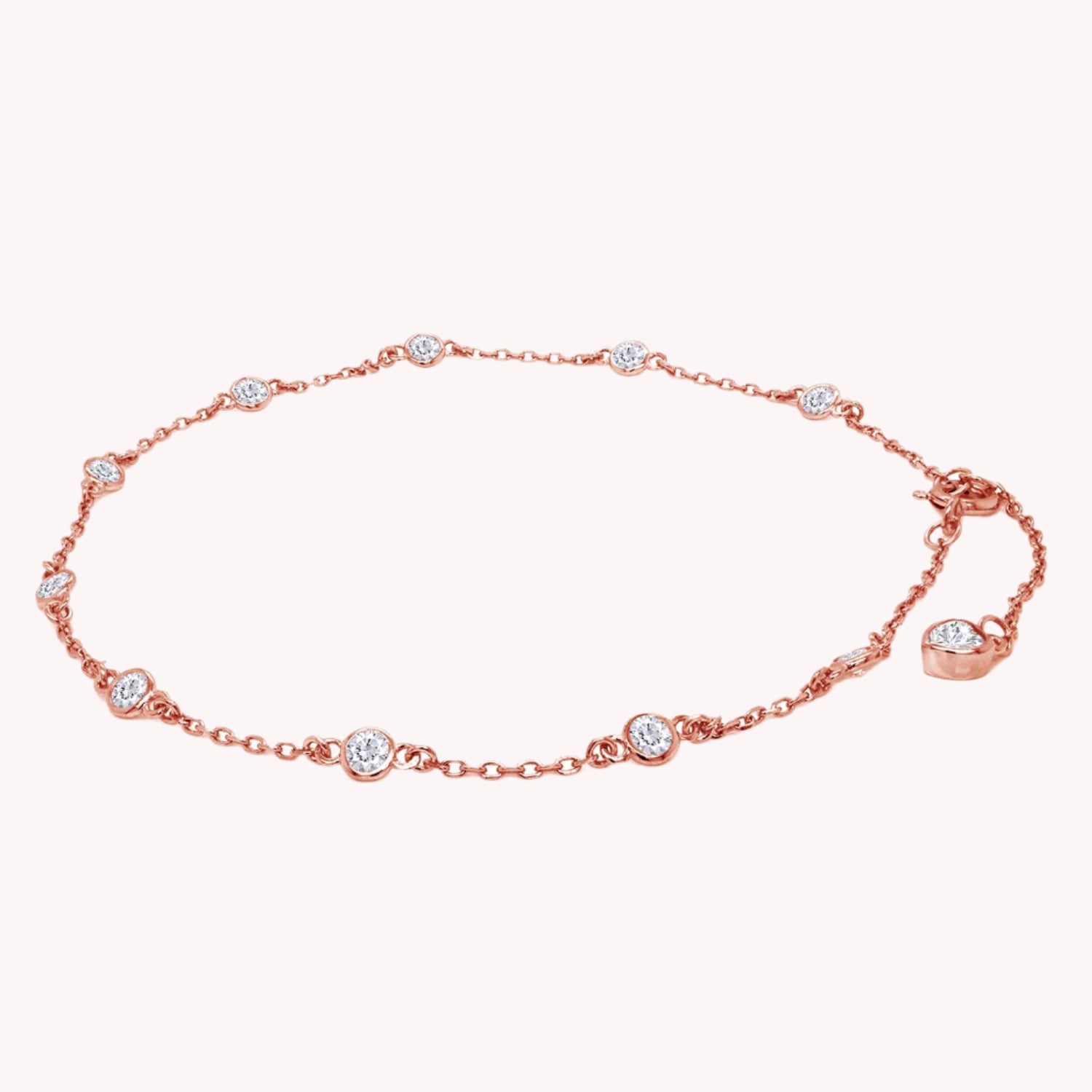 Station Anklet Moissanite Diamond