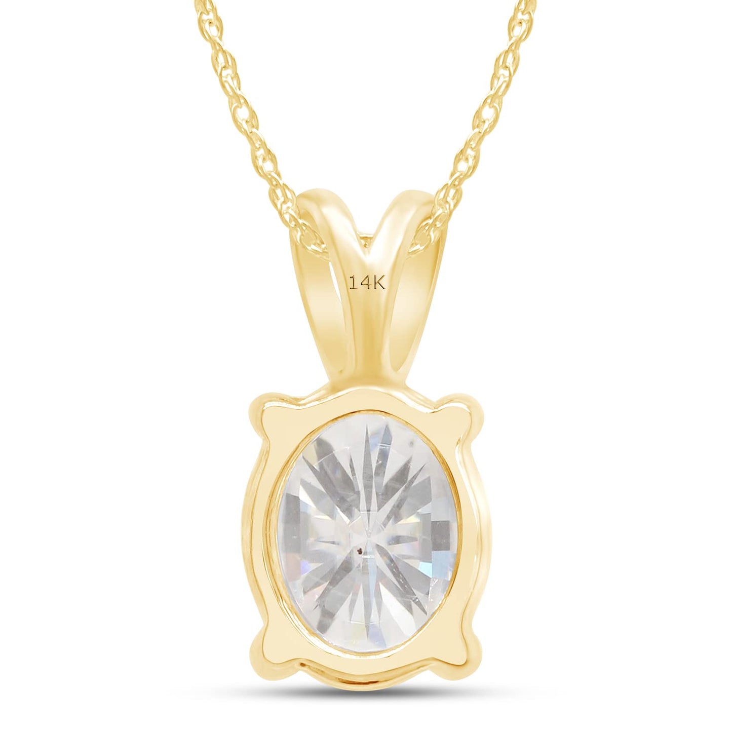 2 2/5 Carat Lab Created Moissanite Diamond Solitaire Pendant Necklace in 10K or 14K Solid Gold For Women (2.40 Cttw)