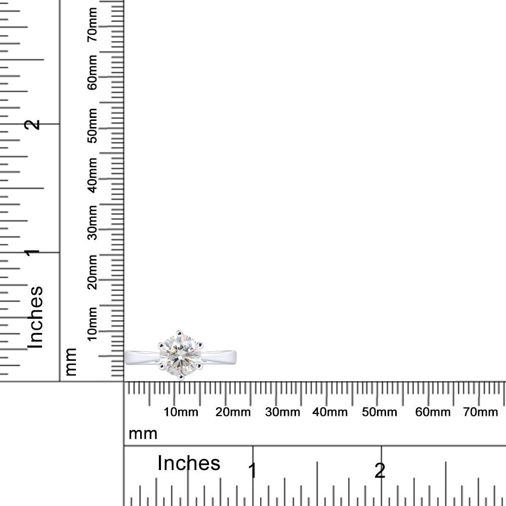 
                      
                        1.00 Carat 6.5MM Round Cut Lab Created Moissanite Diamond Solitaire Engagement Ring For Women In 925 Sterling Silver
                      
                    