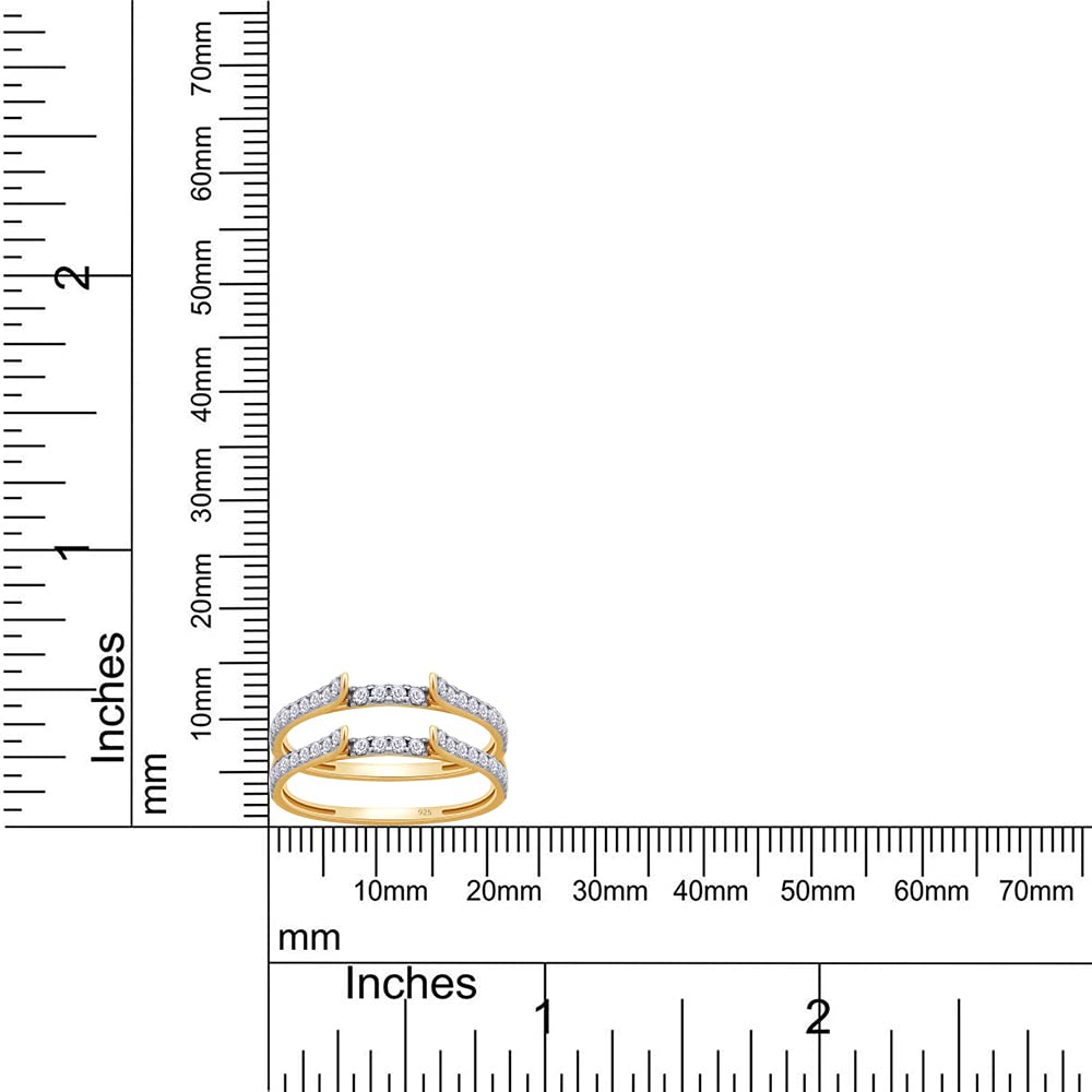 Load image into Gallery viewer, Round Cut Lab Created Moissanite Diamond Cathedral Enhancer Ring Guard For Women In 14K Gold Over Sterling Silver
